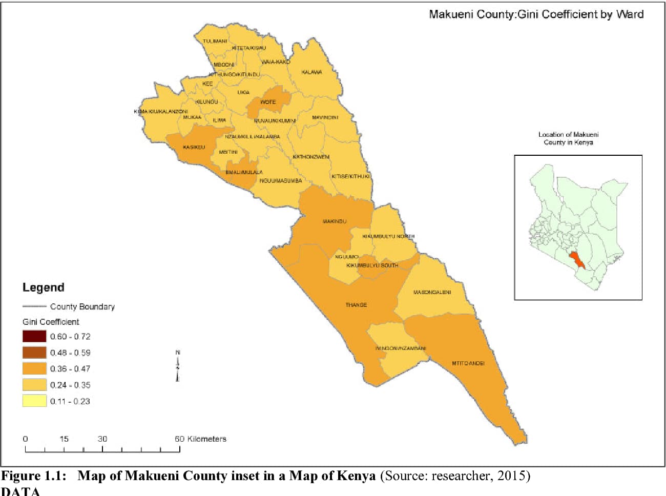 Makueni Constituency Map
